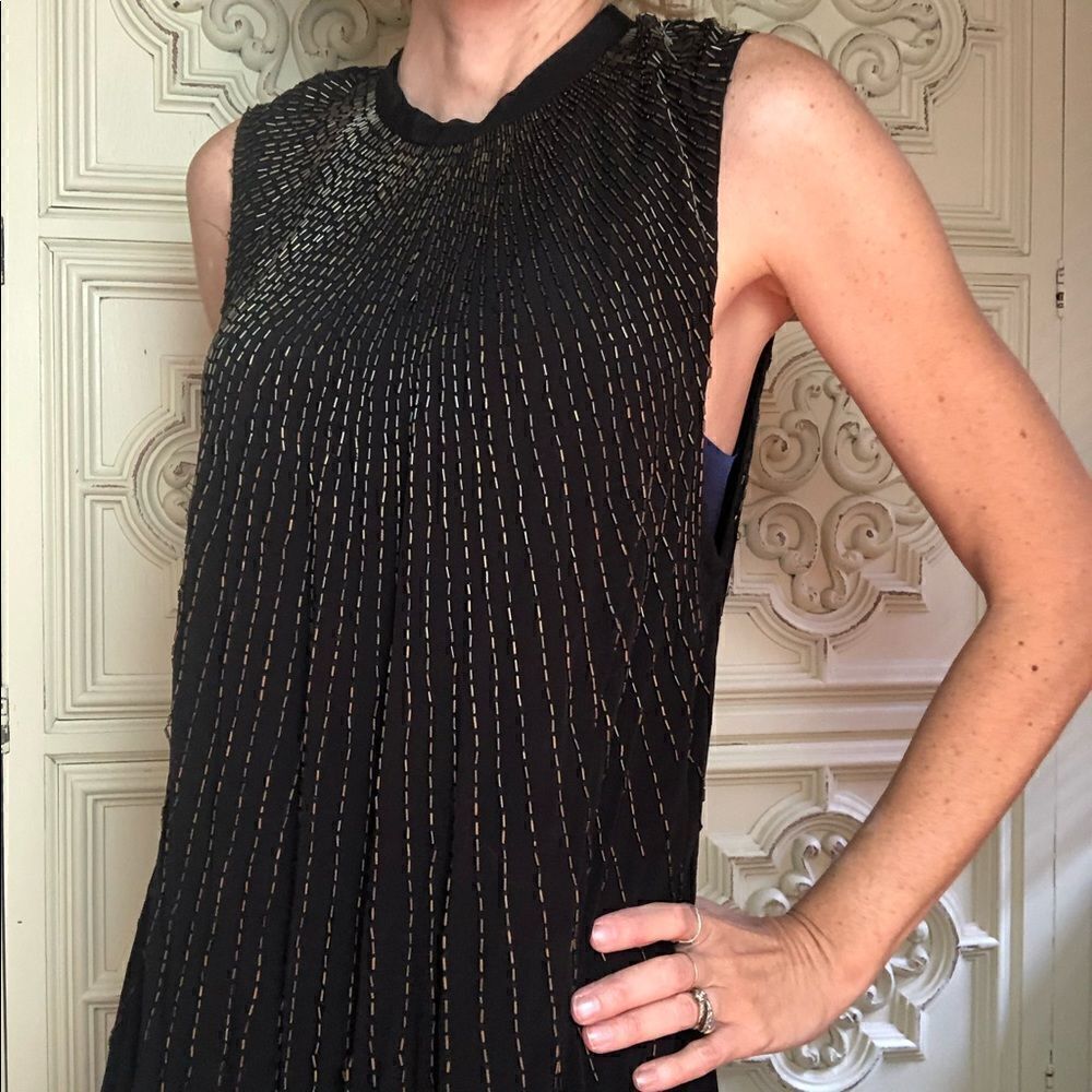 Free People One In A Million Tunic Top dress Embellished Black 
NWT